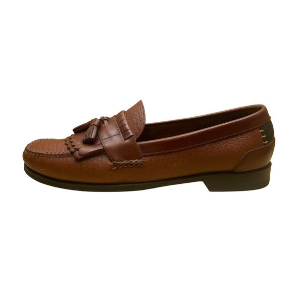 H.S Trask Men’s Brown Leather Vibram Sole Tassel Moccasin Size 12N main image 6